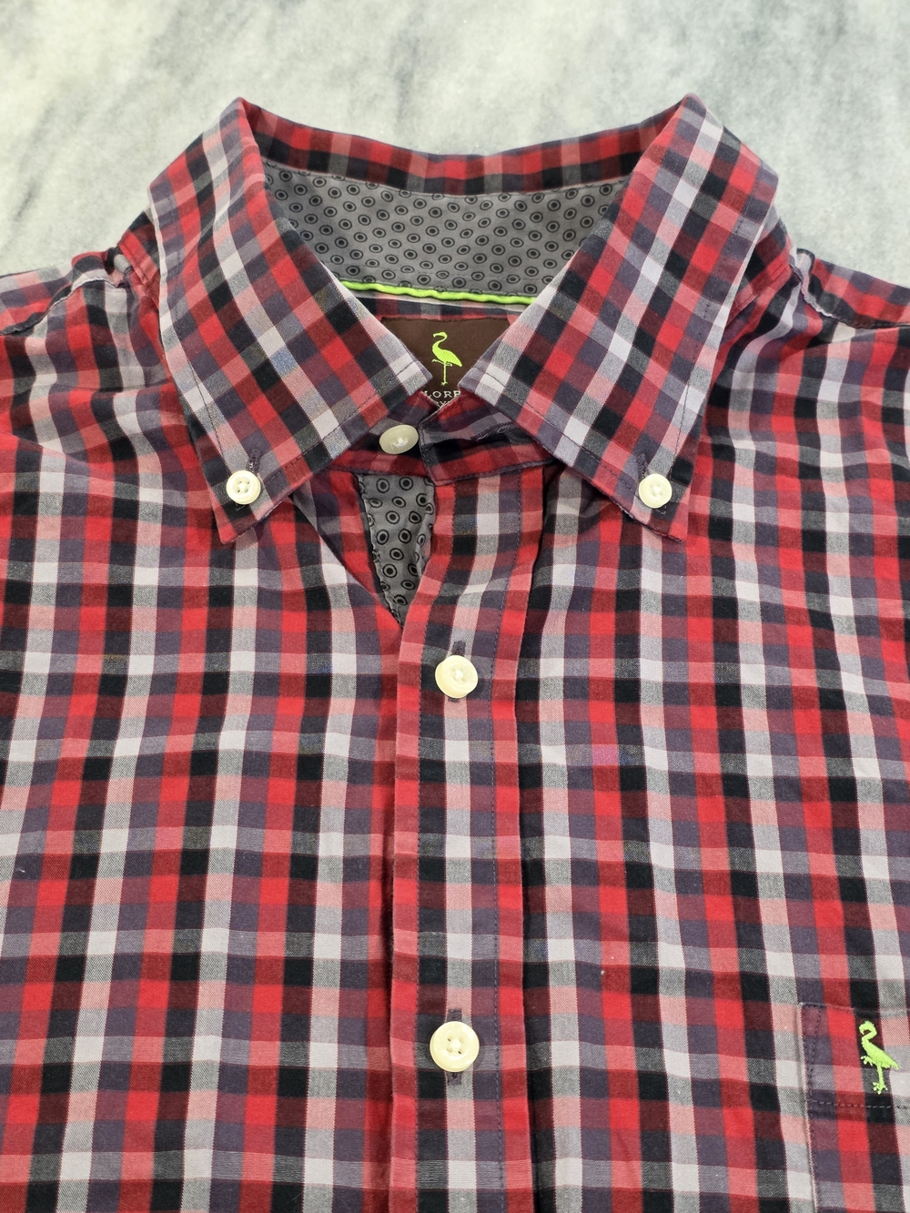 2XLT Men's Tailorbyrd Casual Button Up Shirt Red Plaid 100% Cotton Long Sleeve